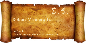 Dobos Vincencia névjegykártya